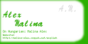 alex malina business card